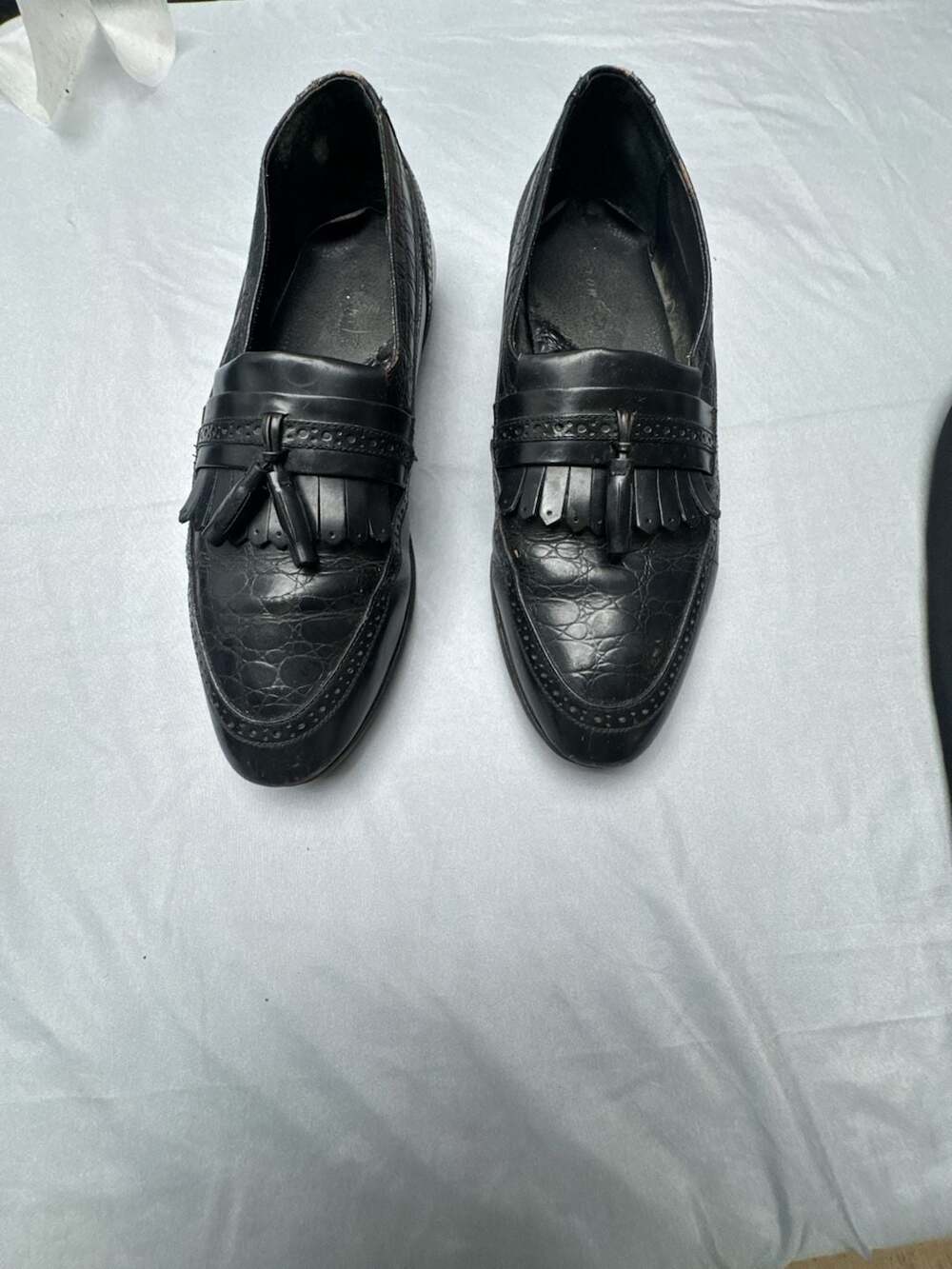 Towncraft Tassel Loafer Size 12 Black Leather Shoes